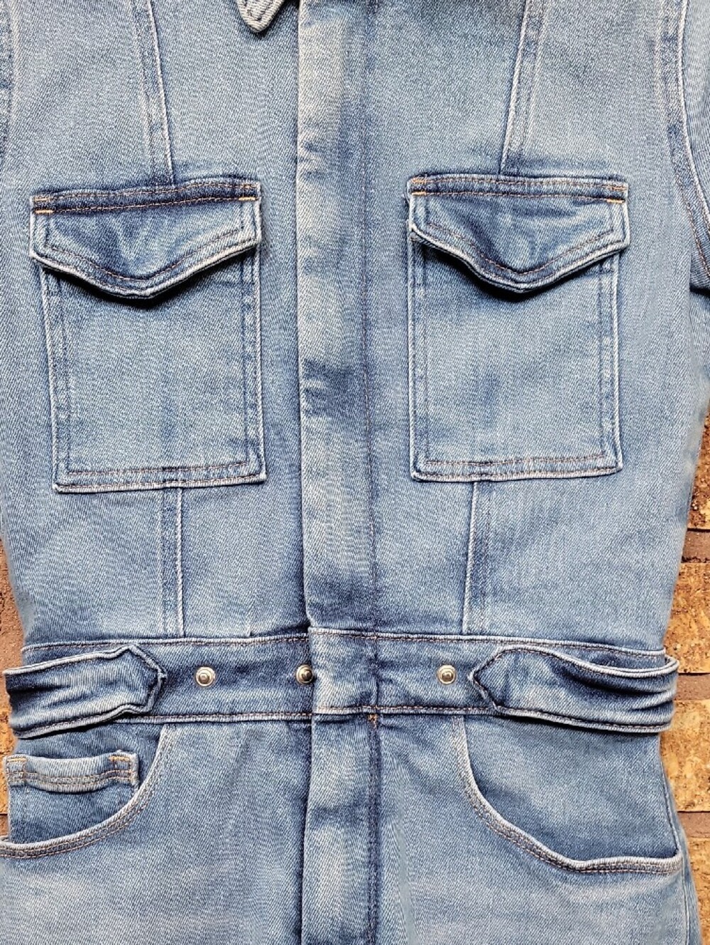 Good American Fit for Success Denim Romper Size 2 Small Cotton Stretch - Picture 6 of 16